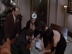 Colleen Camp cleavage, hot scene in Clue 8