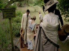 Clemence Poesy cleavage scene in Birdsong 7