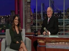 Salma Hayek cleavage , hot scene in Letterman Show 18