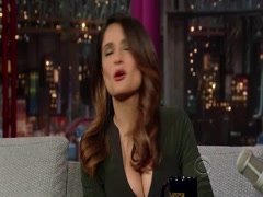 Salma Hayek cleavage , hot scene in Letterman Show 19