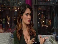 Salma Hayek cleavage , hot scene in Letterman Show 20