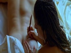 Salma Hayek bed, cleavage scene in La Gran Vida 11