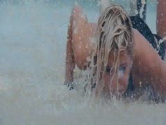 Sarah Carter wet, bikini scene in Dead Or Alive 14