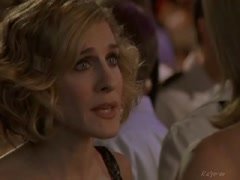 Kim Cattrall nude, cleavage scene in Sex And City 19