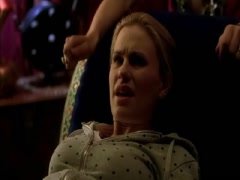 Jessica Clark cleavage , underware scene in True Blood 3