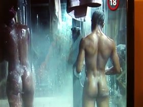 JJ from African Big brother B having a BIG shower with girl