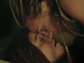 Eliza Taylor & Jessica Harmon Lesbian Sex in The 100 (No Music) 11