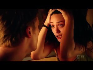Emmy Rossum cleavage, bed scene in Shameless (2011) 11