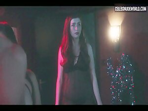 Dani Thompson, Emily van den Berg, Laurie Jade Woodruff, Zuza Tehanu lesbian, breasts scene in Christmas Party (2023) 12